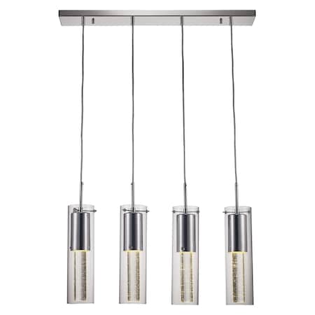 Trans Globe 4 Led Pendant-Crys Tube Gls-Pc MDN-1460-4